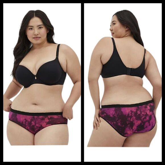 4X 26W Torrid Pink Tiedye Hipster Panty Goth Seamless Knit Stretch Slimming mid - Picture 1 of 7